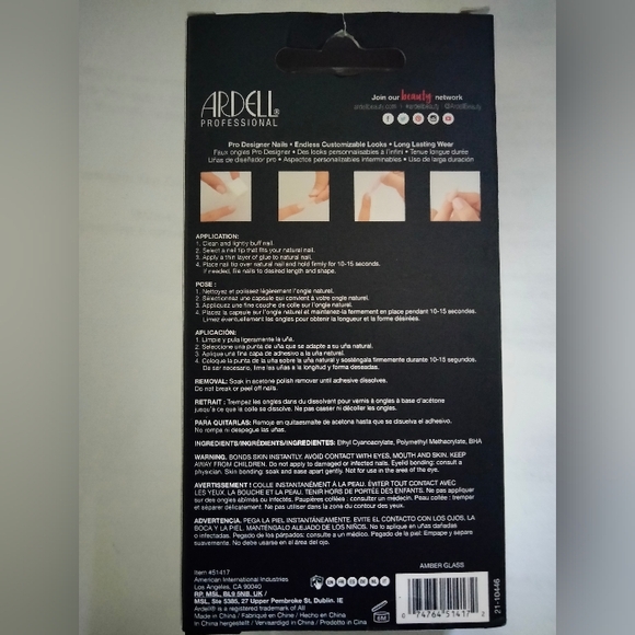 Ardell Professional Premium, Color/ "Amber glass" Nails kit - Picture 2 of 3